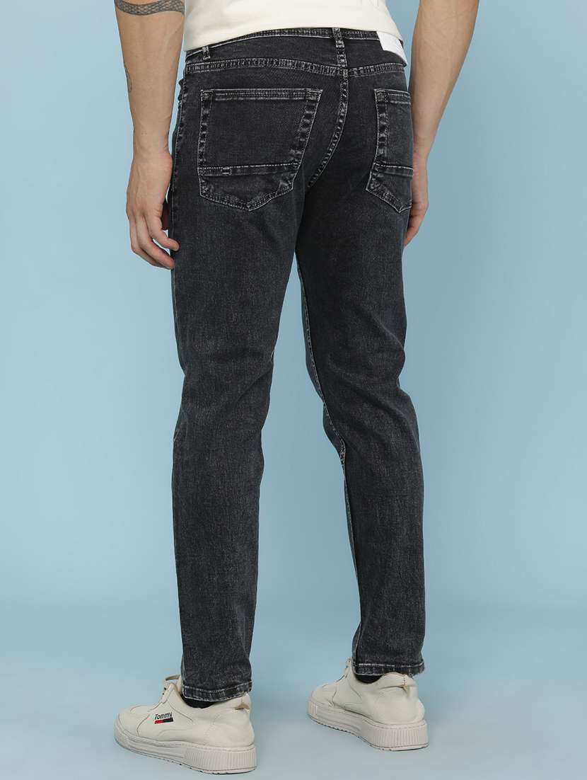 men plain mid rise full length slim fit jeans - 22399843 -  Standard Image - 4