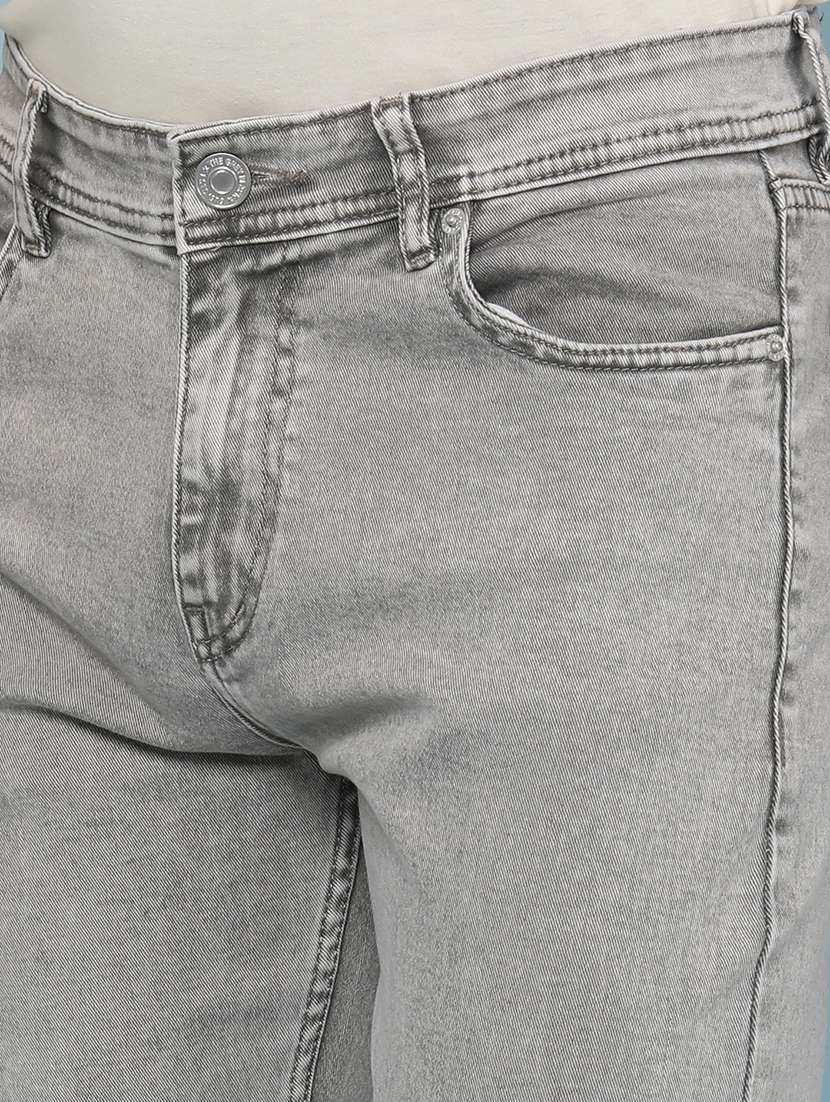 men plain mid rise full length slim fit jeans - 22399844 -  Standard Image - 1