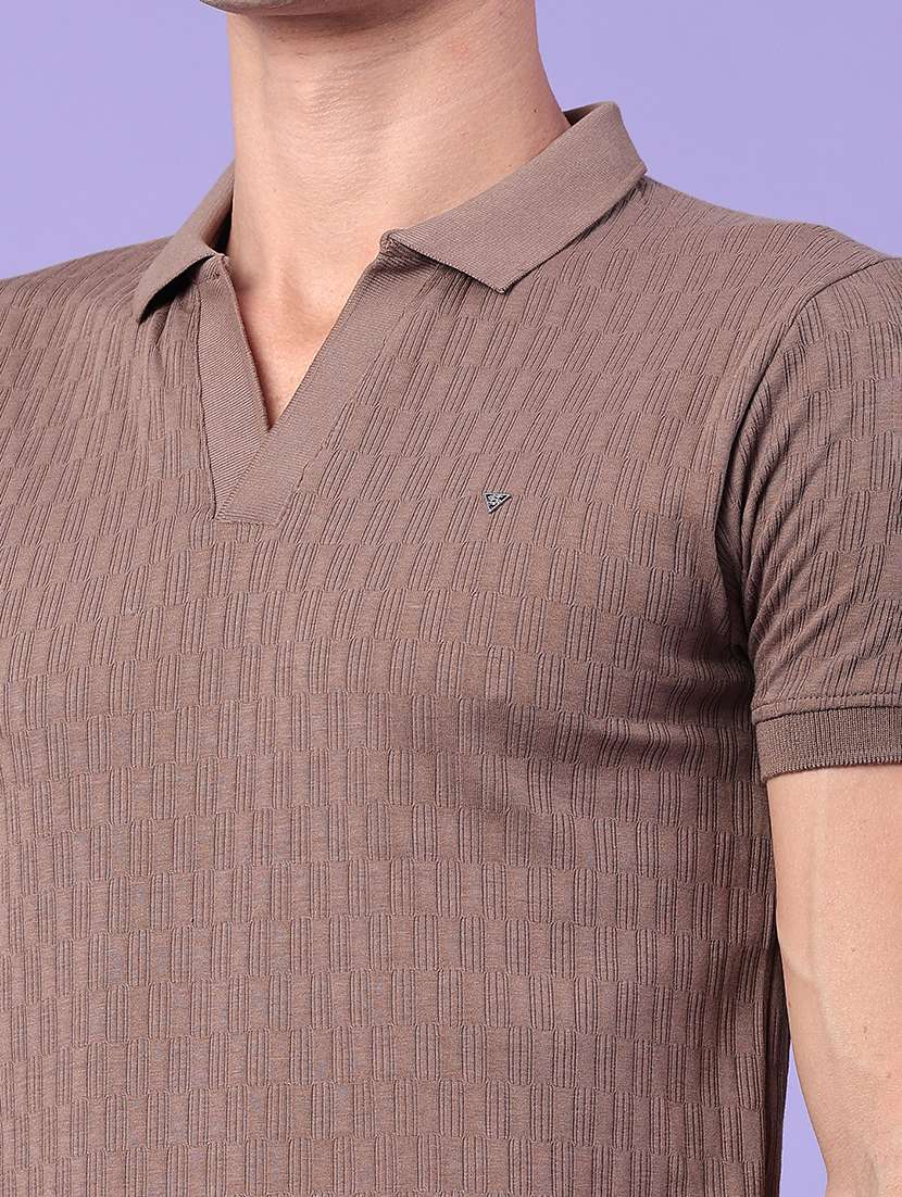 men self design short sleeve slim fit polo t-shirt - 22399853 -  Standard Image - 1