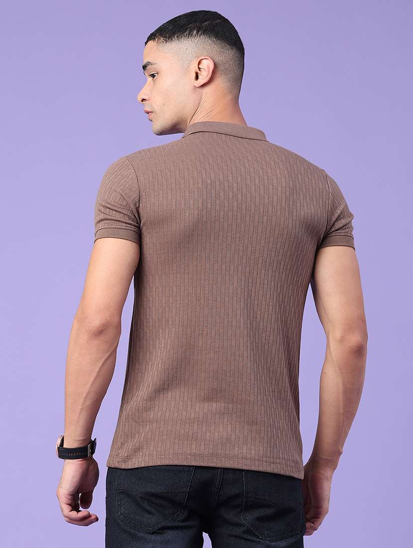 men self design short sleeve slim fit polo t-shirt - 22399853 -  Standard Image - 4