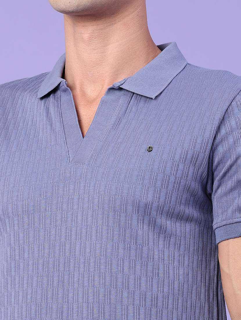 men self design short sleeve slim fit polo t-shirt - 22399854 -  Standard Image - 1