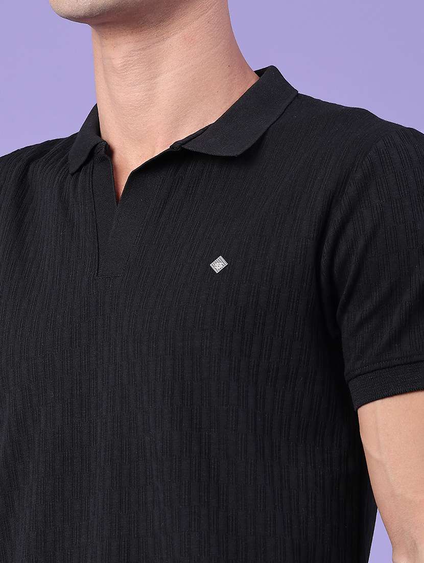 men self design short sleeve slim fit polo t-shirt - 22399858 -  Standard Image - 1