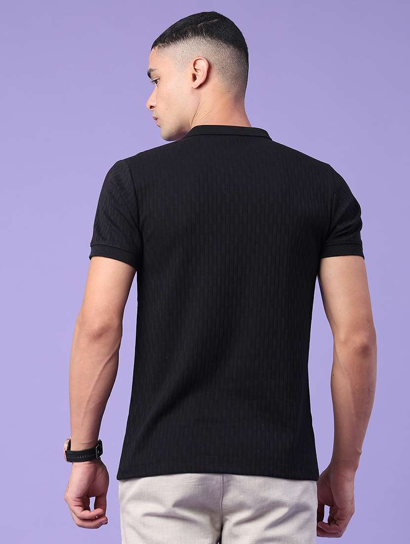 men self design short sleeve slim fit polo t-shirt - 22399858 -  Standard Image - 4