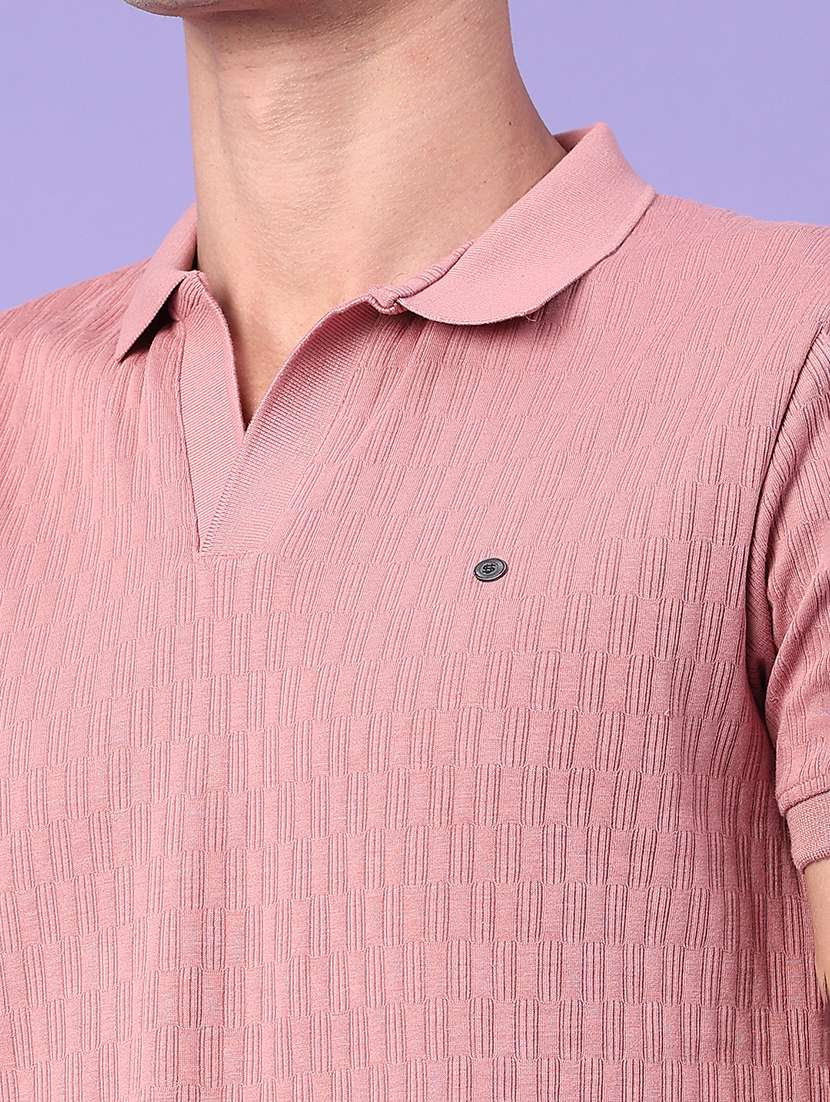 men self design short sleeve slim fit polo t-shirt - 22399859 -  Standard Image - 1
