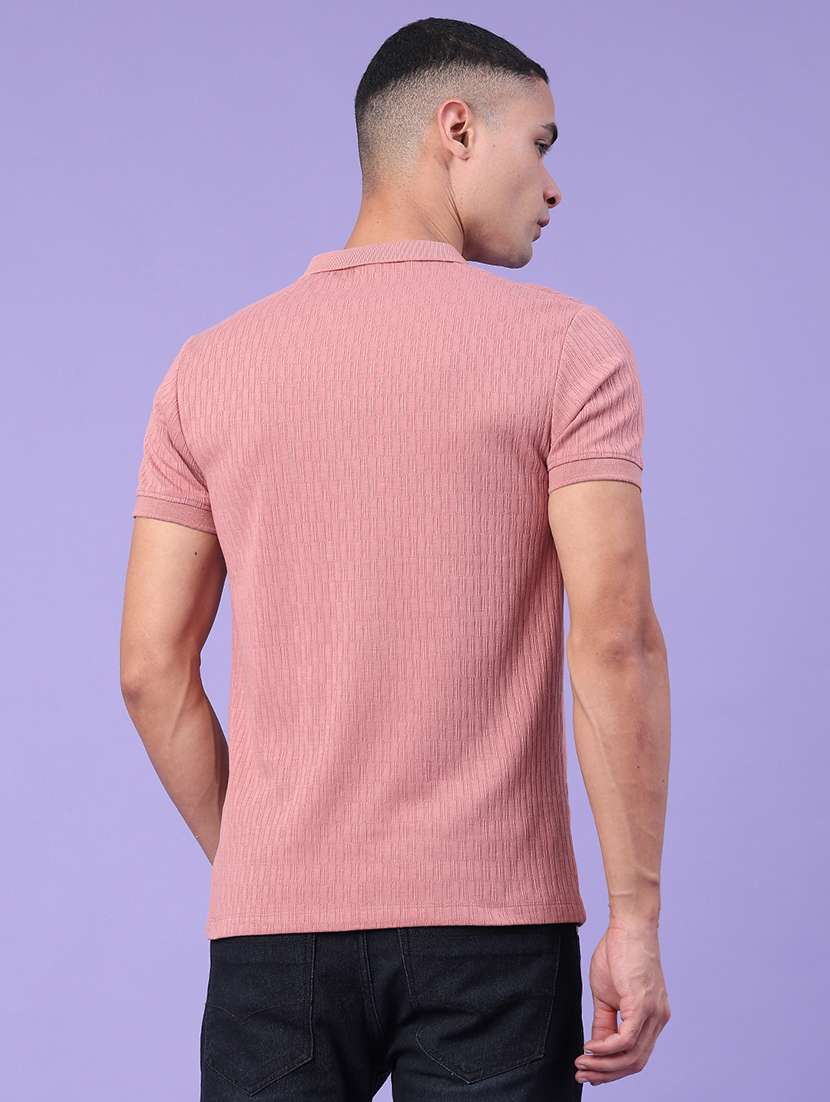 men self design short sleeve slim fit polo t-shirt - 22399859 -  Standard Image - 4
