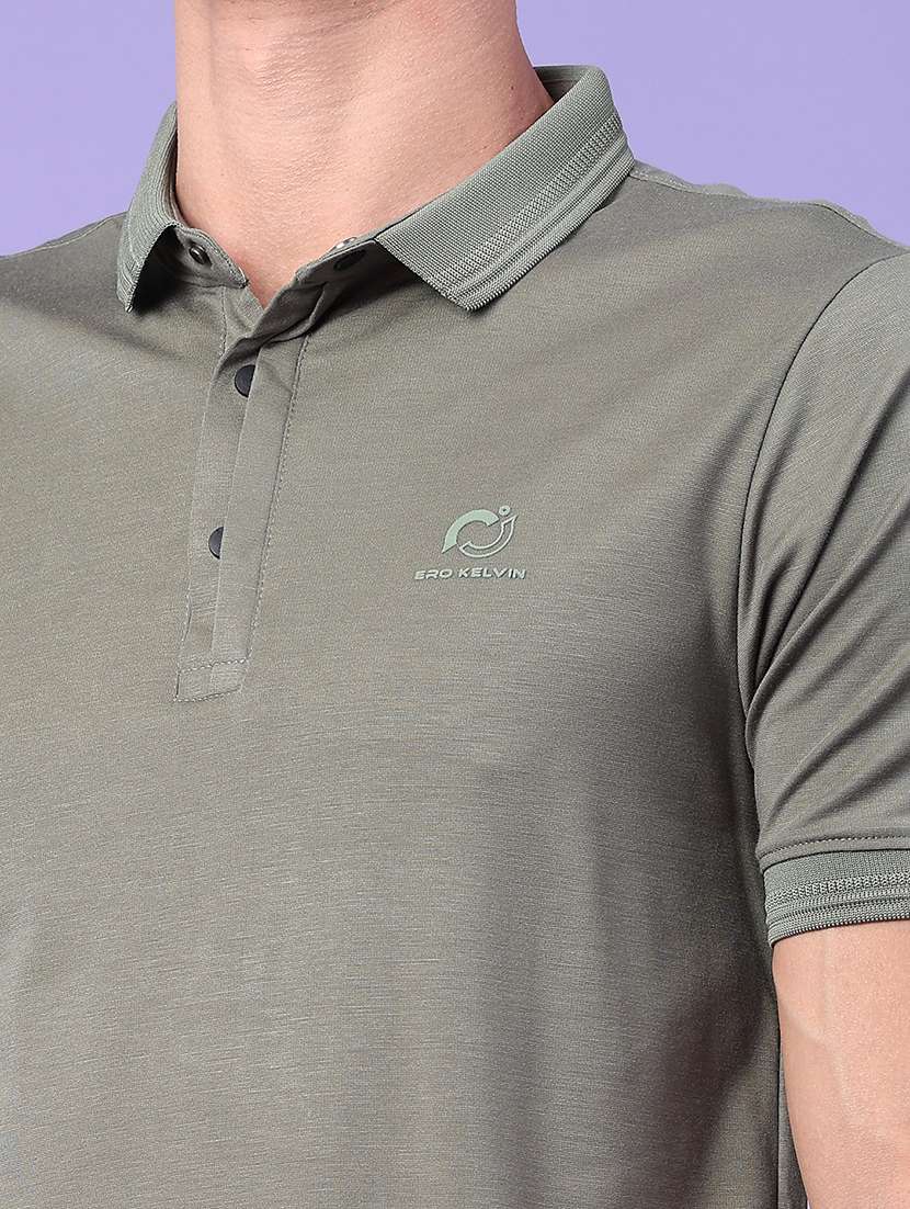 men solid short sleeve slim fit polo t-shirt - 22399862 -  Standard Image - 1