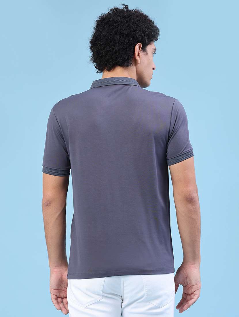 men solid short sleeve slim fit polo t-shirt - 22399863 -  Standard Image - 4