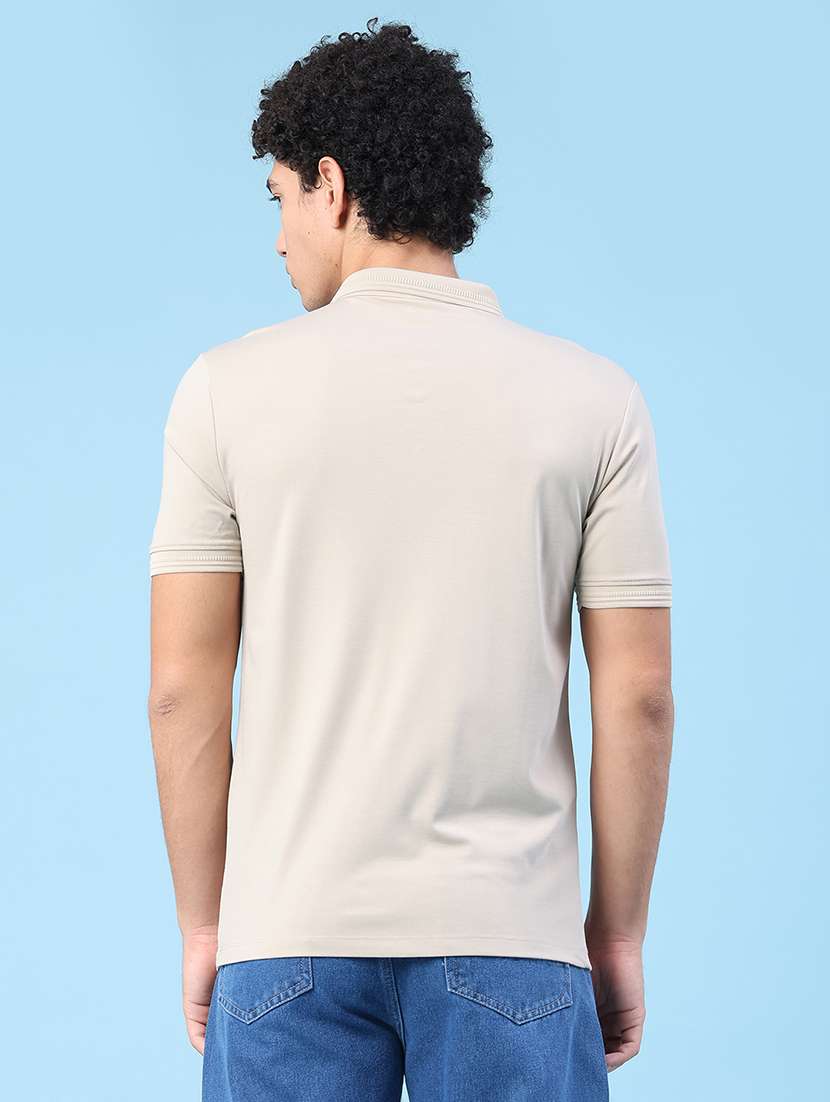 men solid short sleeve slim fit polo t-shirt - 22399867 -  Standard Image - 4