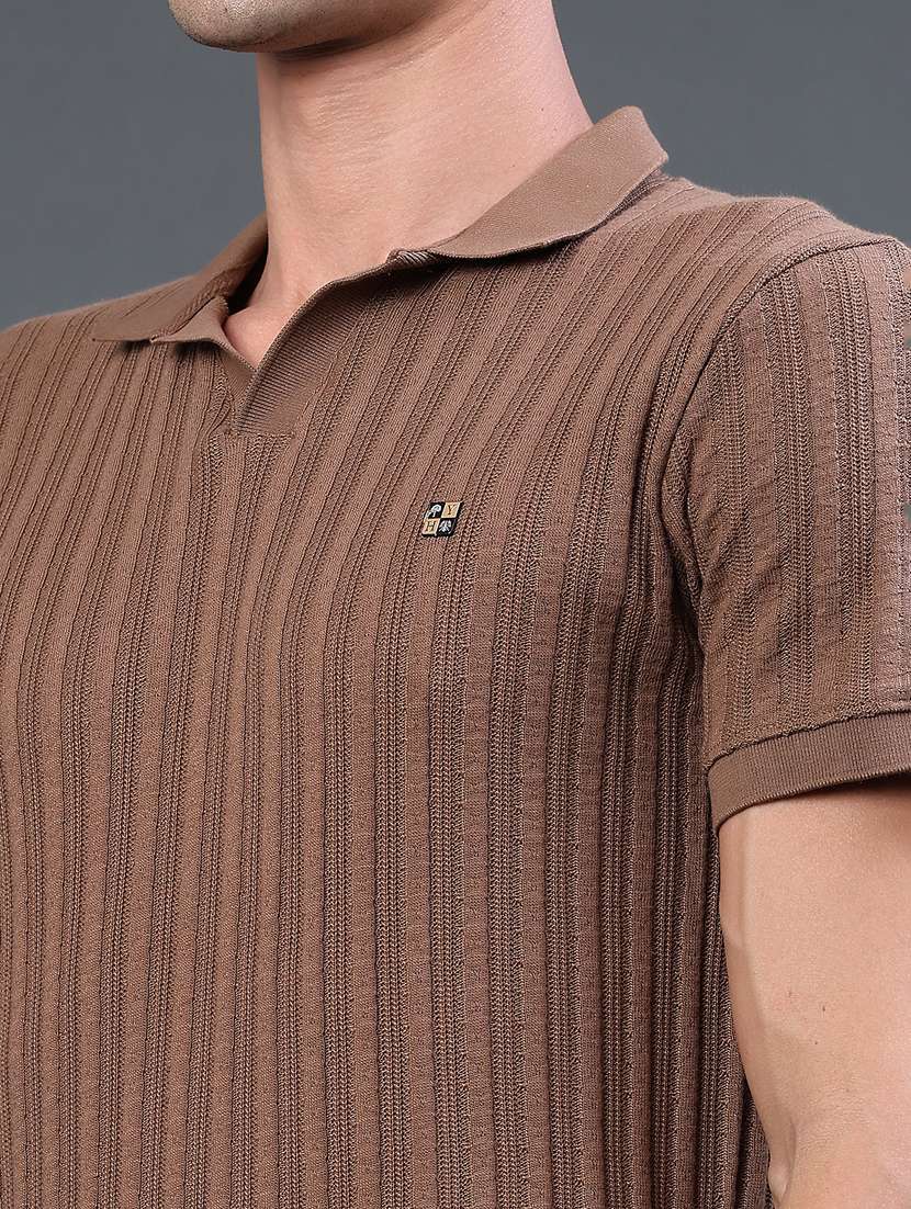 men self design short sleeve slim fit polo t-shirt - 22399868 -  Standard Image - 1