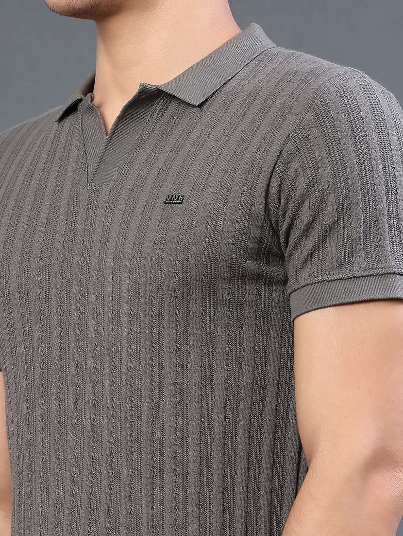 men self design short sleeve slim fit polo t-shirt - 22399869 -  Standard Image - 1