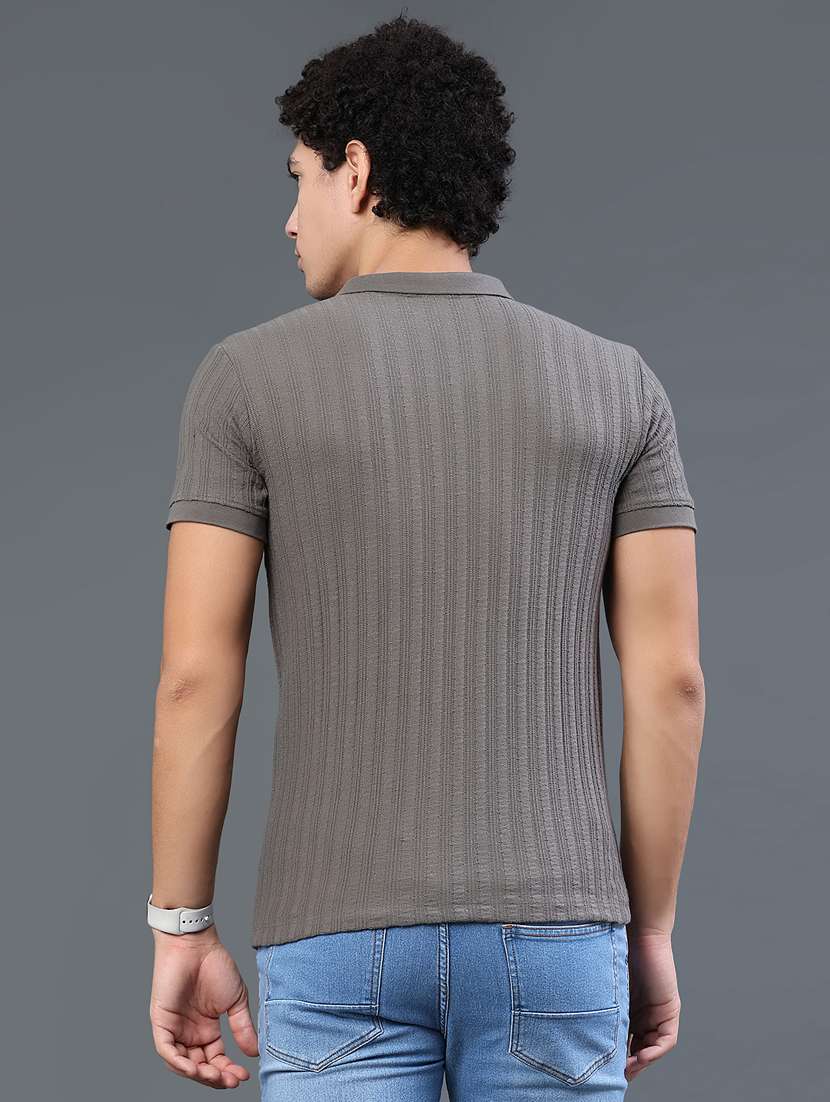 men self design short sleeve slim fit polo t-shirt - 22399869 -  Standard Image - 4