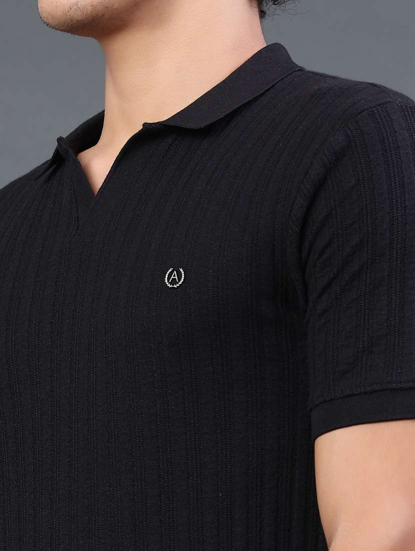 men self design short sleeve slim fit polo t-shirt - 22399870 -  Standard Image - 1