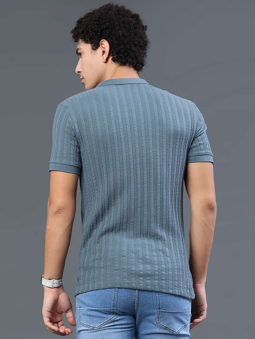 men self design short sleeve slim fit polo t-shirt - 22399873 -  Standard Image - 4