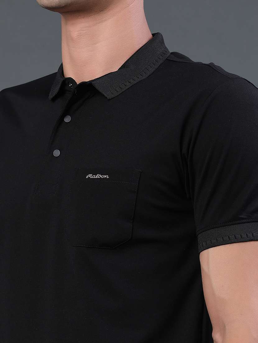 men solid short sleeve slim fit polo t-shirt - 22399875 -  Standard Image - 1