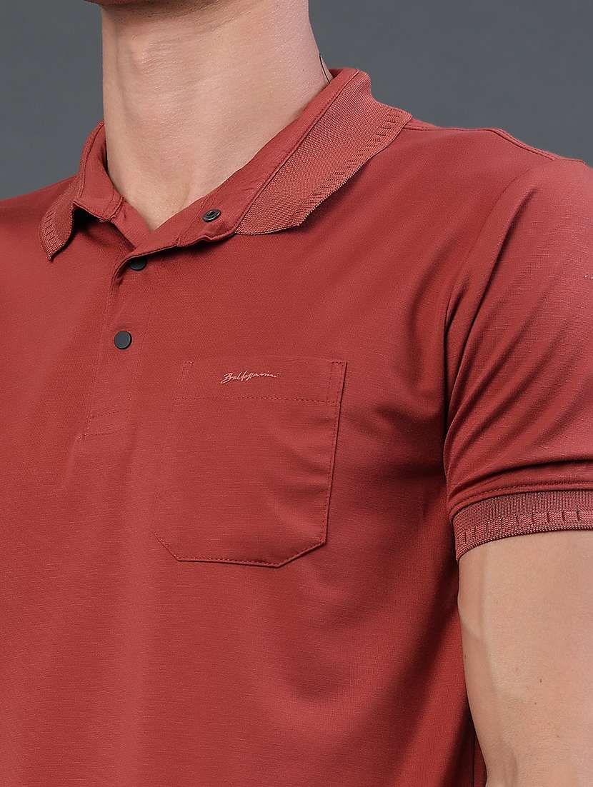 men solid short sleeve slim fit polo t-shirt - 22399880 -  Standard Image - 1