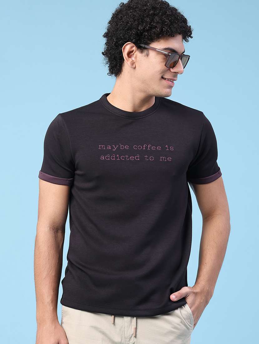 men typographic short sleeve slim fit t-shirt
