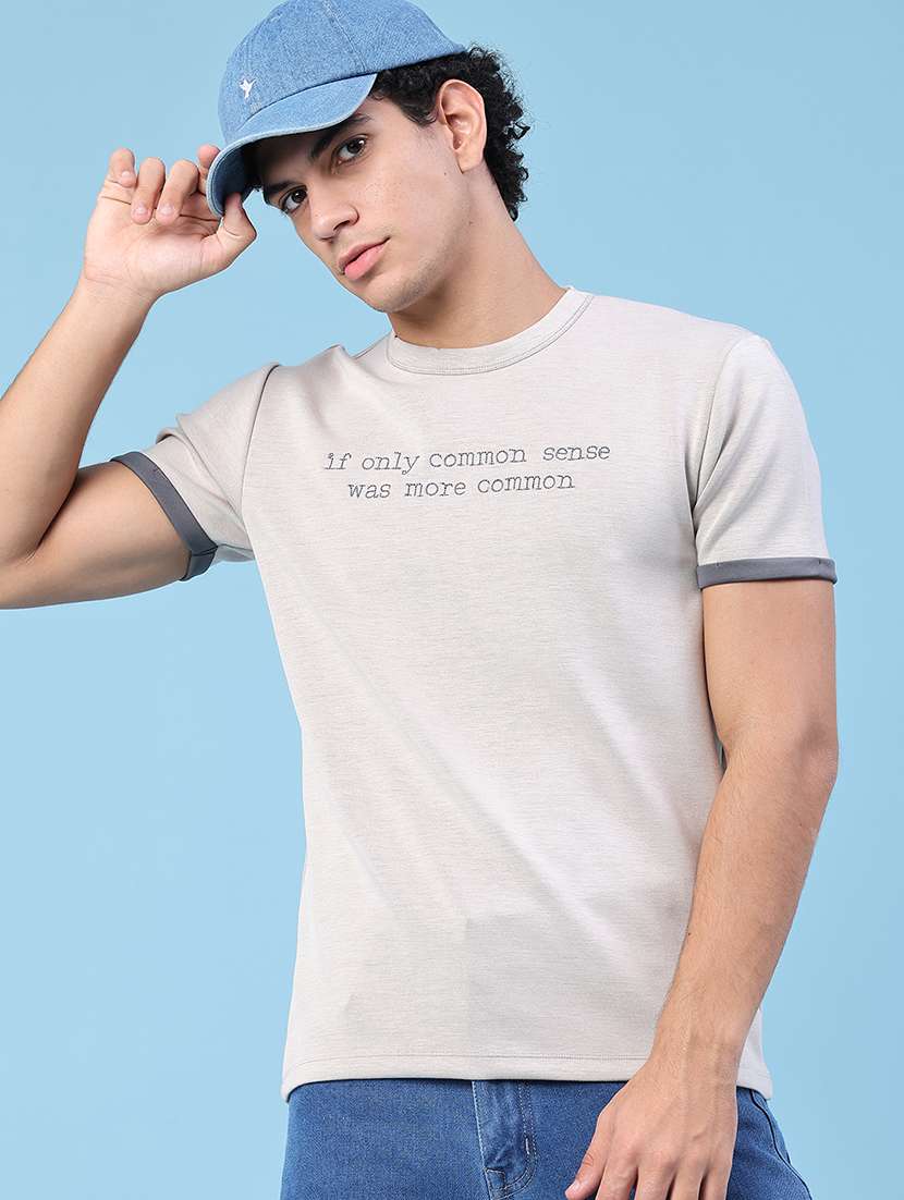 men typographic short sleeve slim fit t-shirt