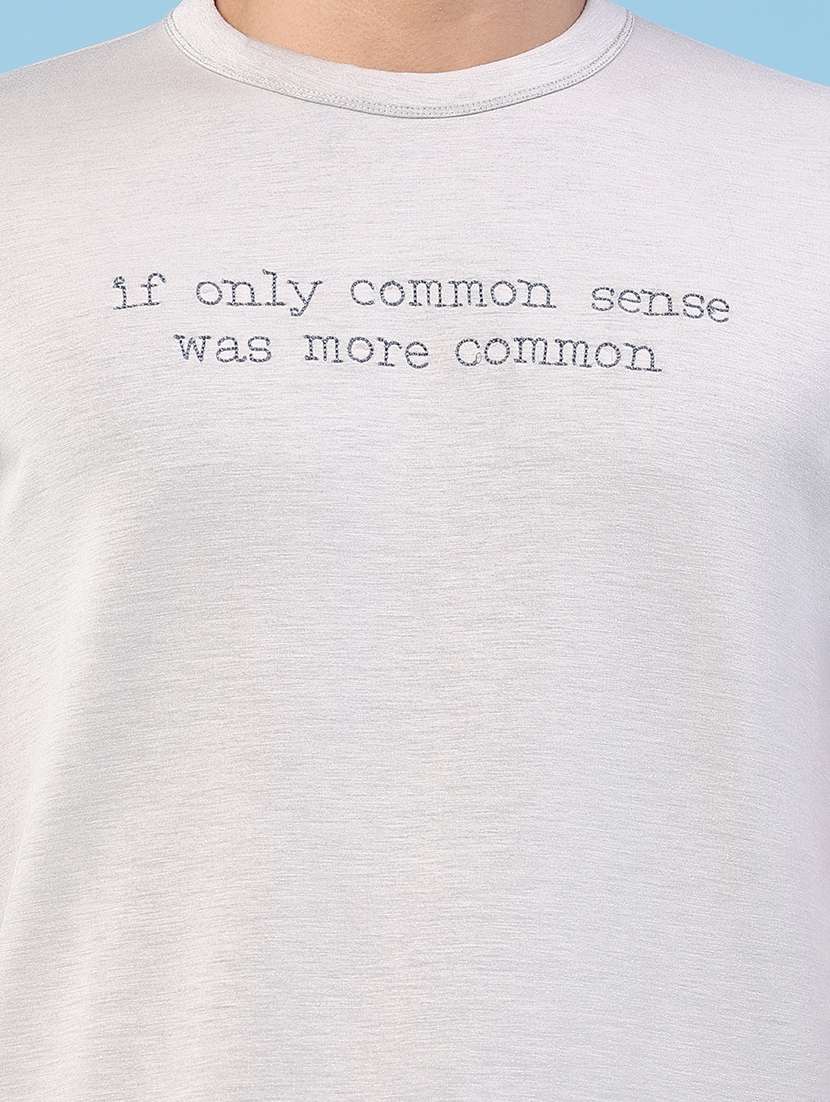 men typographic short sleeve slim fit t-shirt - 22399890 -  Standard Image - 1
