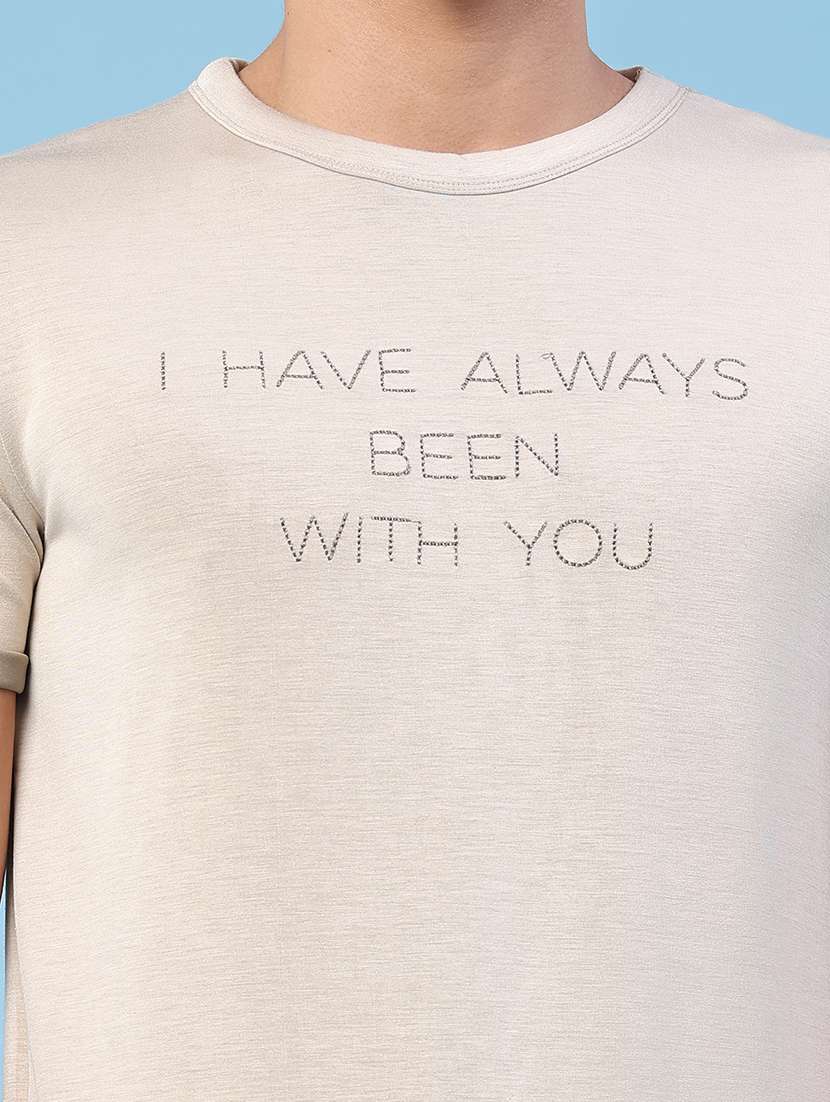 men typographic short sleeve slim fit t-shirt - 22399892 -  Standard Image - 1