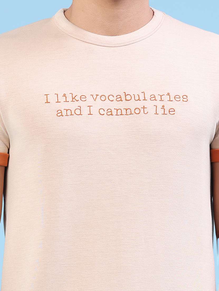 men typographic short sleeve slim fit t-shirt - 22399893 -  Standard Image - 1