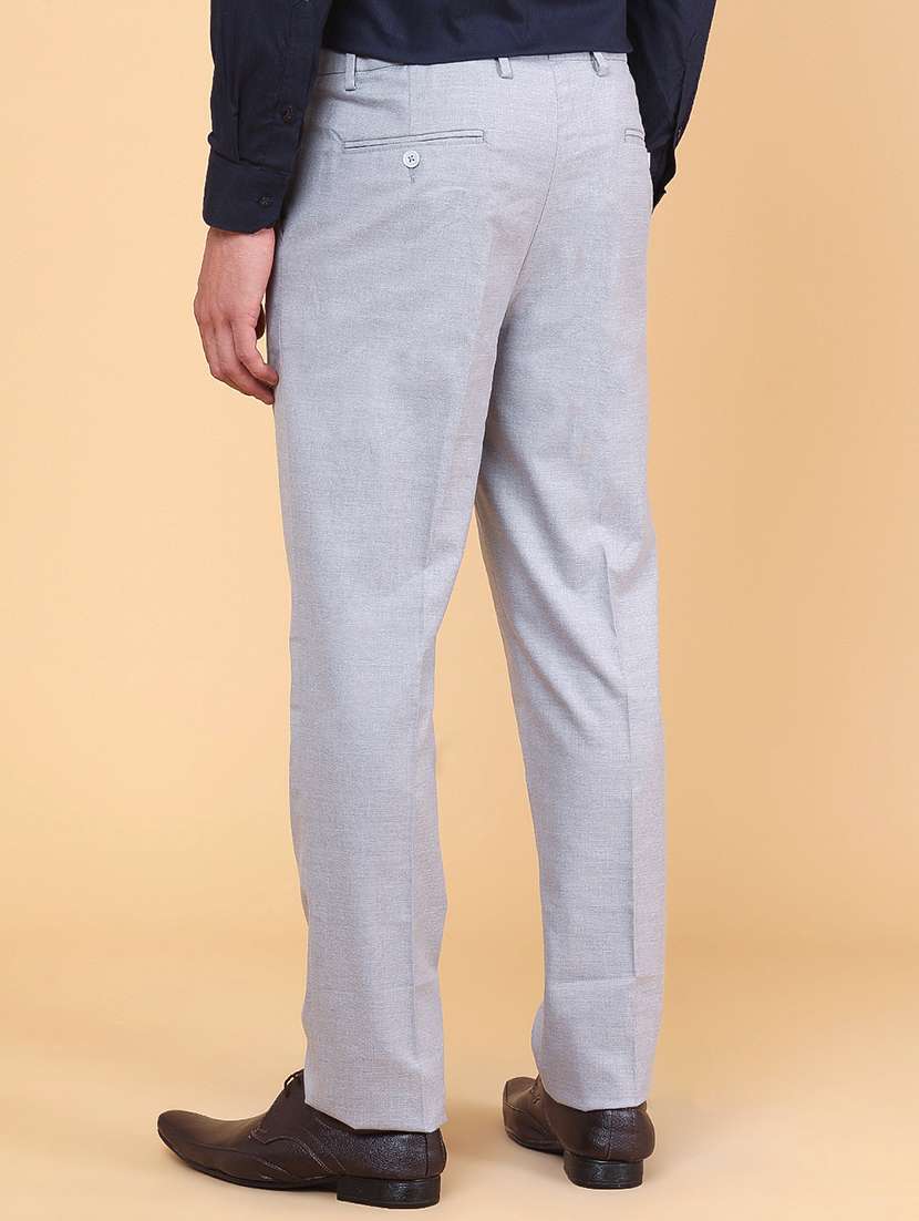 Men Solid Mid Rise Regular Fit Trouser - 22400282 -  Standard Image - 4