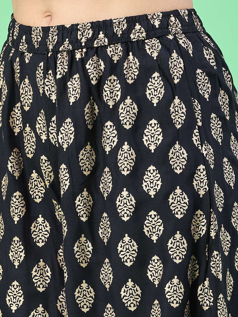 women printed mid rise flared palazzo - 22400626 -  Standard Image - 1