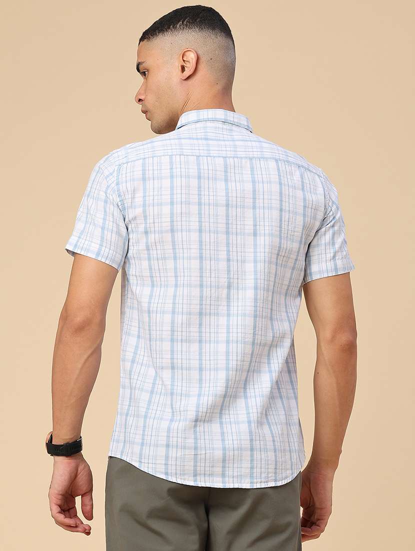 Men Checkered Short Sleeve Regular Fit Casual Shirt - 22400759 -  Standard Image - 4