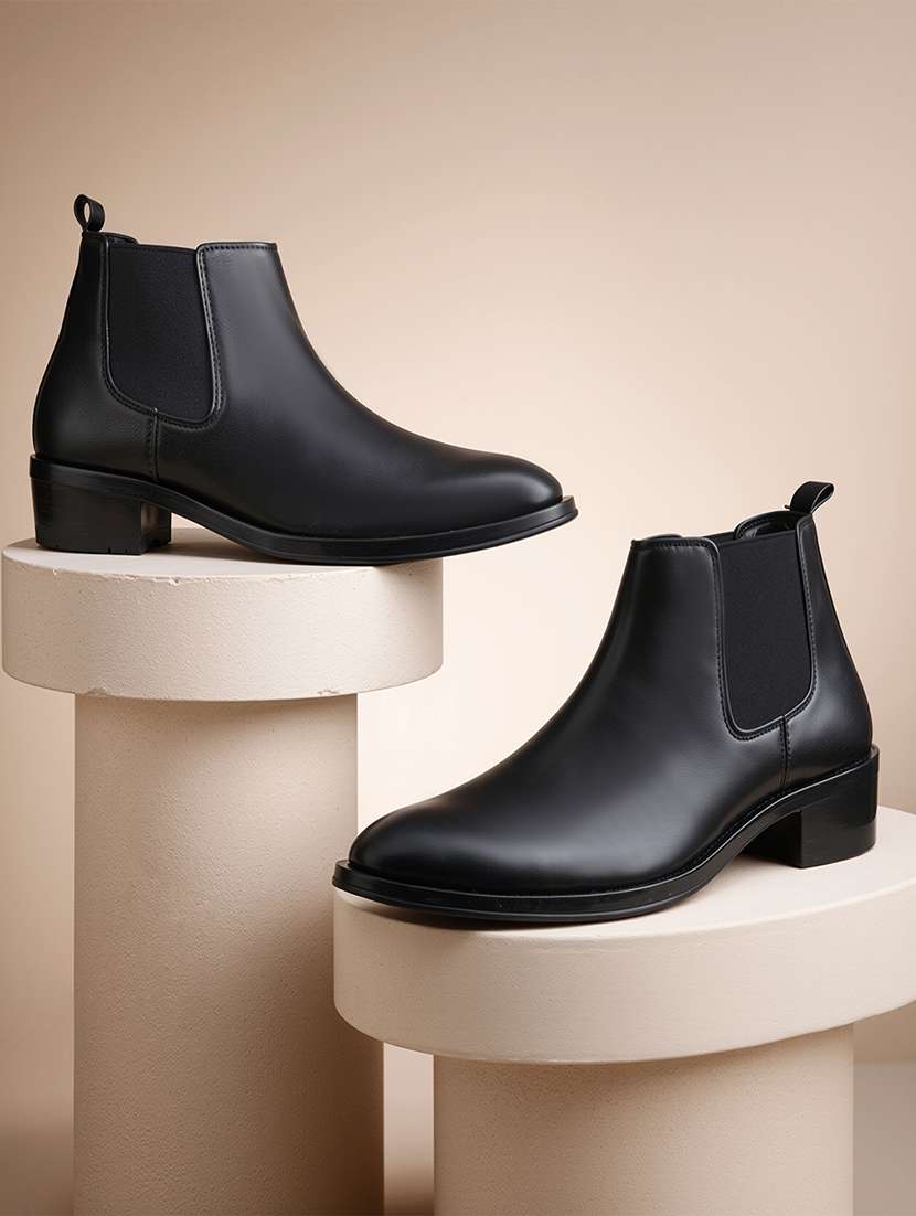 men black high ankle boot