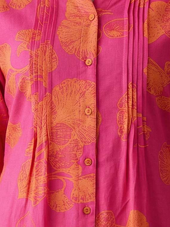 women printed three quarter sleeve straight kurti - 22400952 -  Standard Image - 1