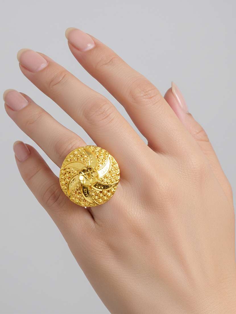 brass micron gold plated women finger ring - 22401010 -  Standard Image - 1