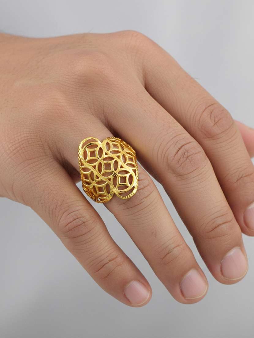 Brass Micron Gold Handmade Finger Ring For Women - 22401011 -  Standard Image - 1