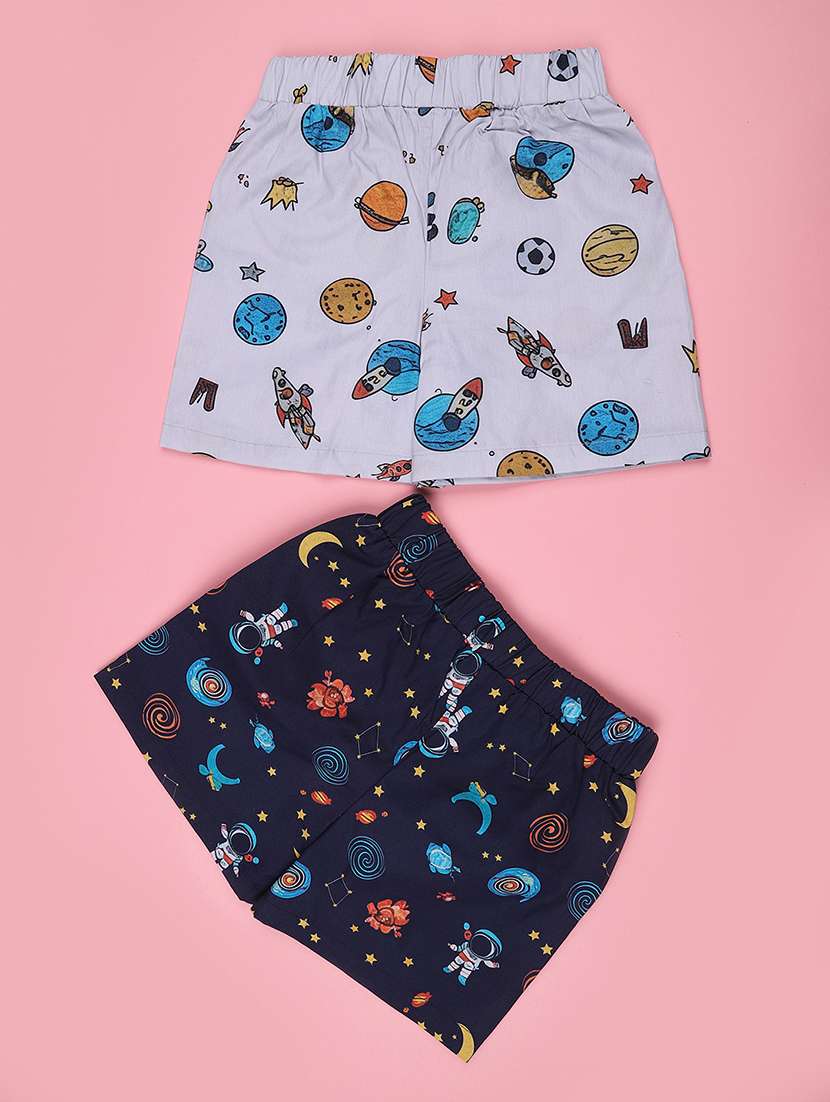 boys pack of 2 printed mid rise shorts - 22401155 -  Standard Image - 1