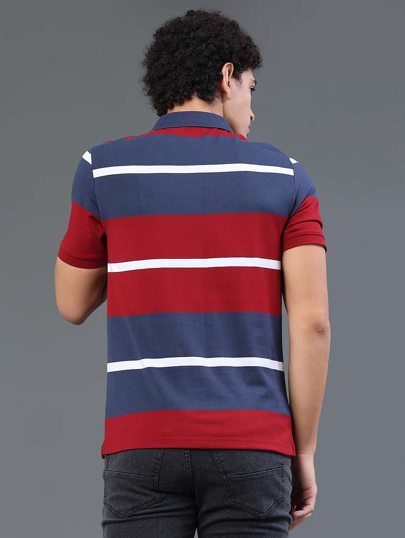 men striped short sleeve slim fit polo t-shirt - 22401191 -  Standard Image - 4