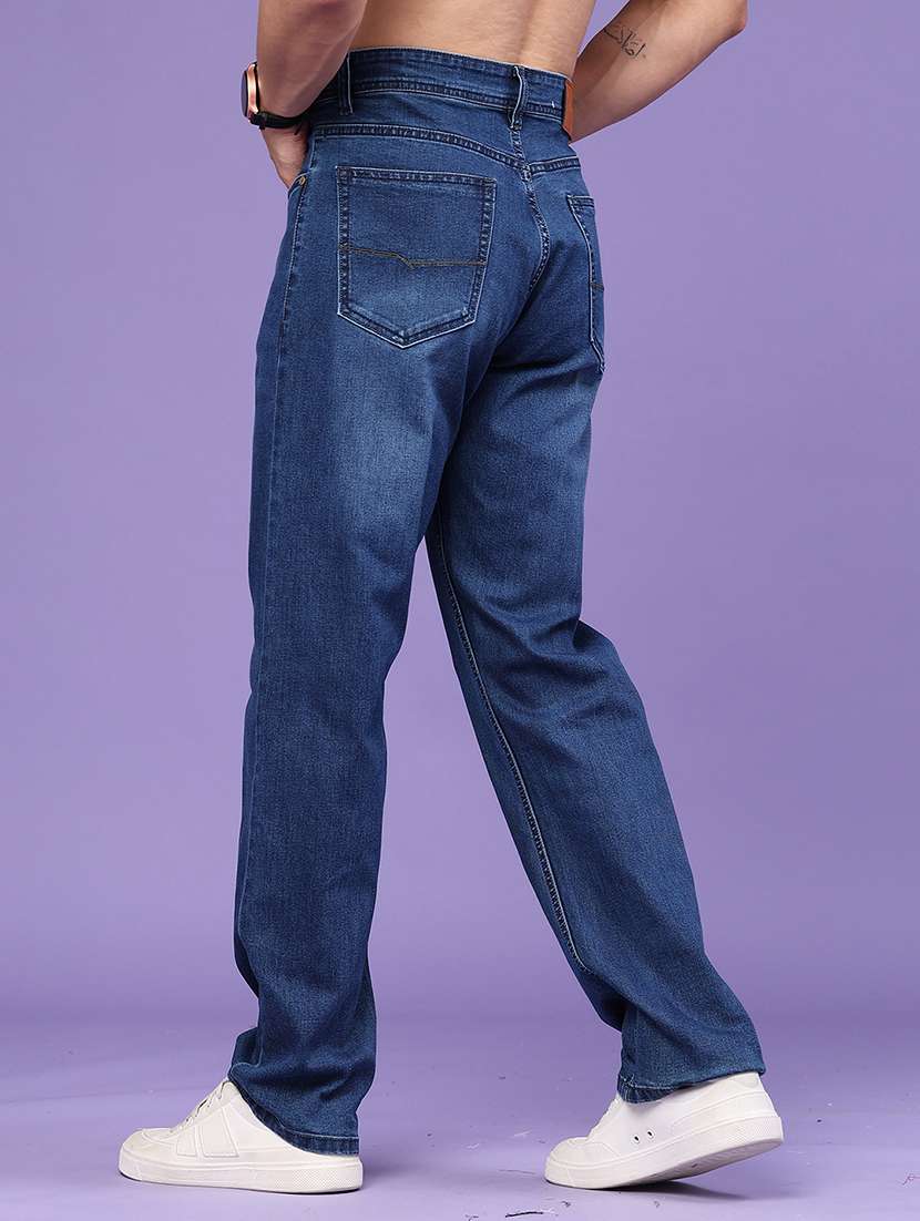 Men Washed Mid Rise Full Length Straight Jeans - 22401201 -  Standard Image - 4