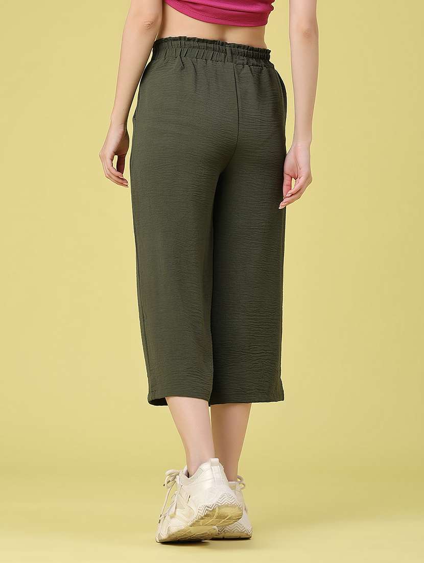 women solid mid rise culottes - 22401233 -  Standard Image - 4