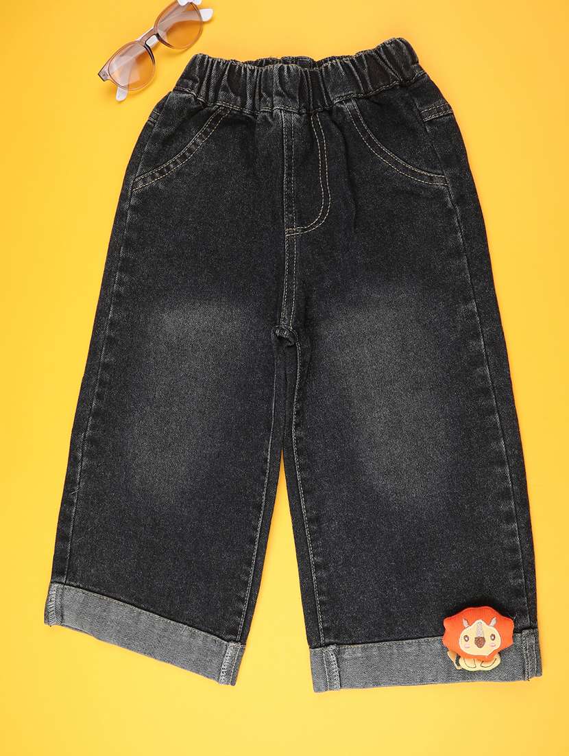 girls washed mid rise wide leg jeans - 22401278 -  Standard Image - 1
