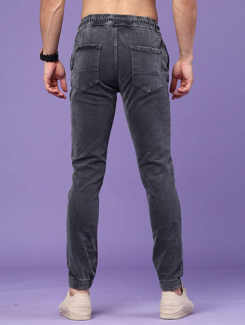 men washed mid rise slim fit jogger - 22401284 -  Standard Image - 4