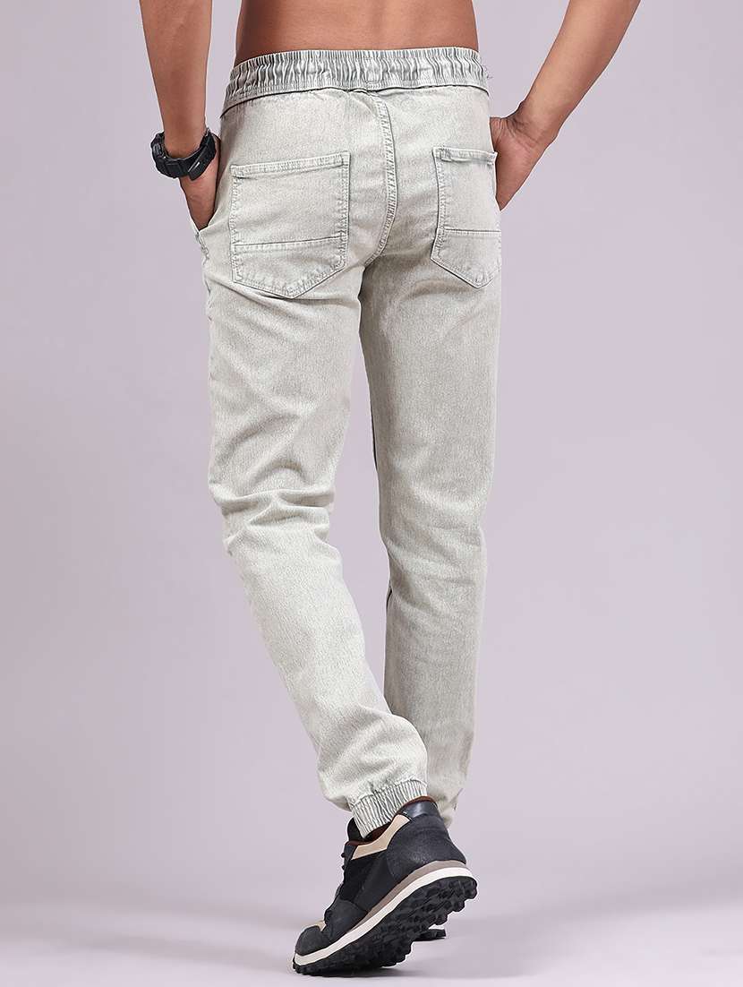 men washed mid rise regular fit jogger - 22401285 -  Standard Image - 4