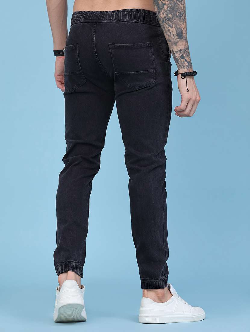 men solid mid rise slim fit jogger - 22401286 -  Standard Image - 4