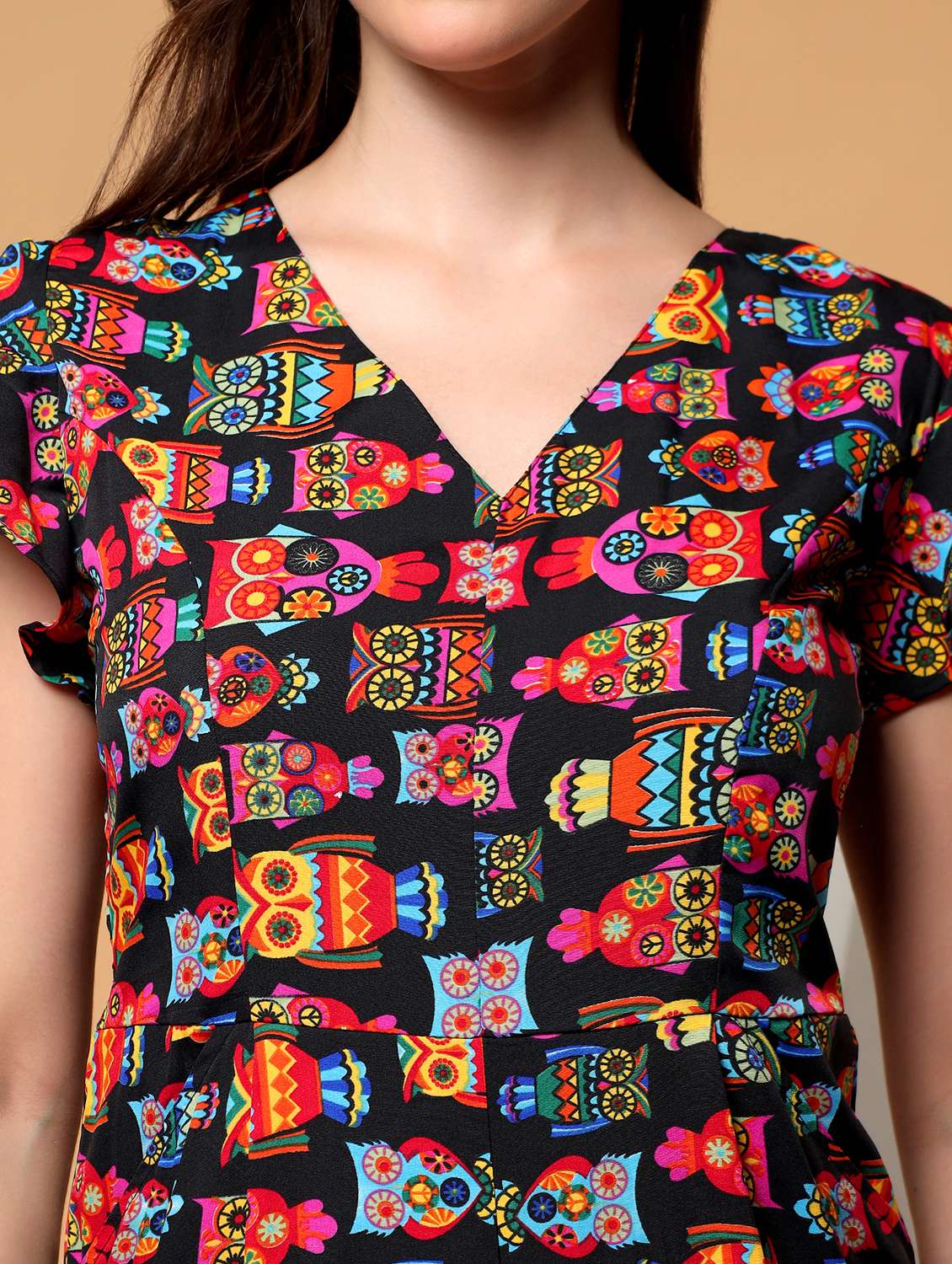 Women Printed Short Sleeves Romper - 22401351 -  Standard Image - 1