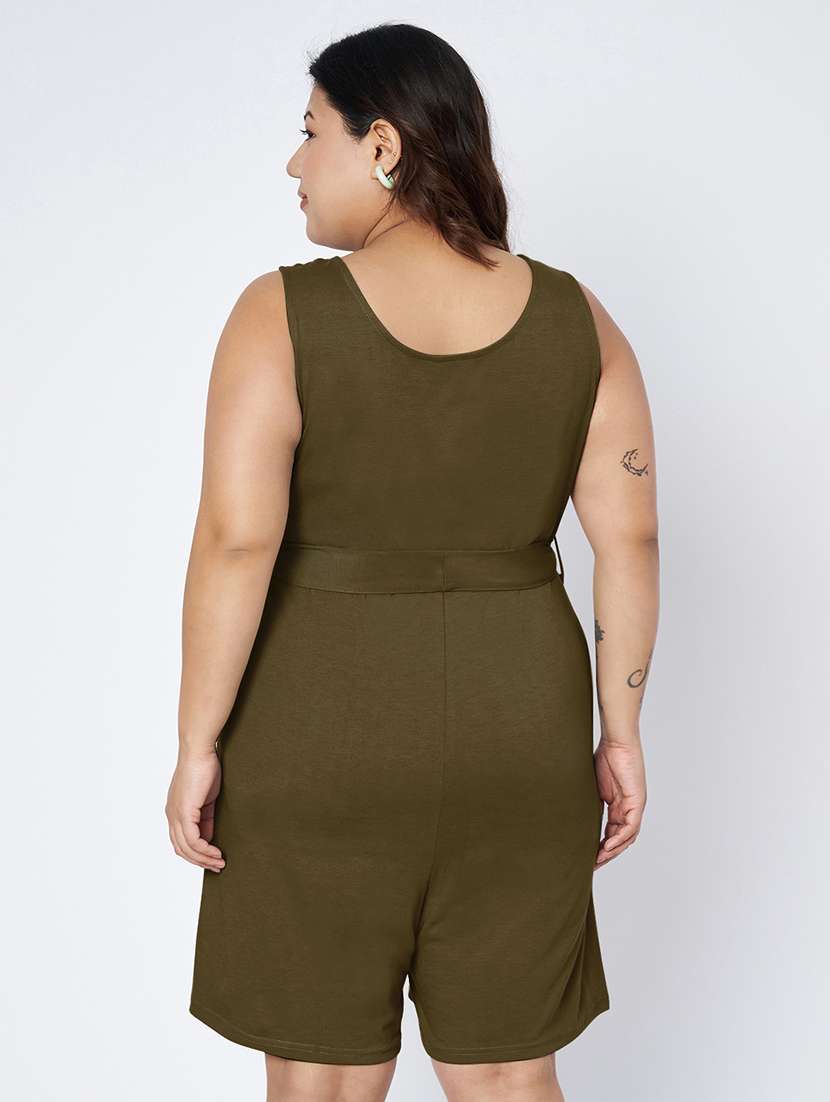 women solid sleeveless romper - 22401368 -  Standard Image - 4