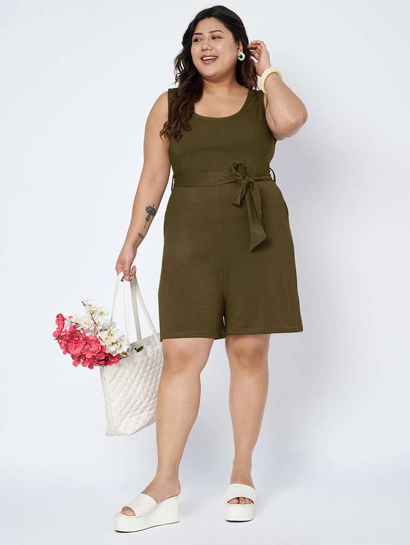 women solid sleeveless romper - 22401368 -  Standard Image - 6
