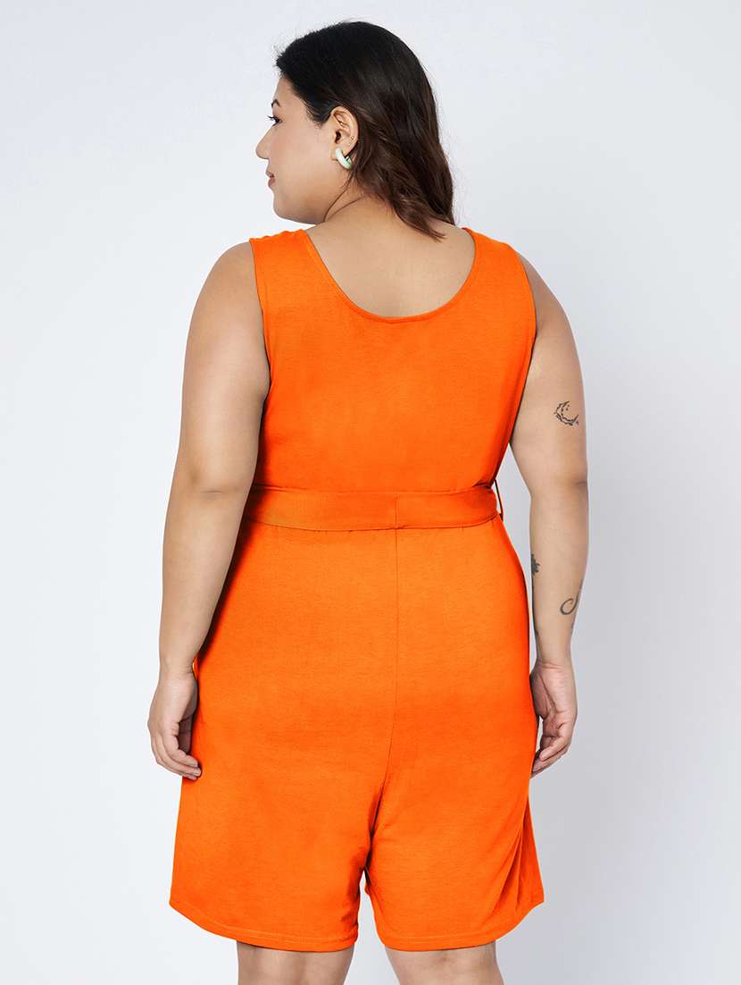 Women Solid Sleeveless Romper - 22401370 -  Standard Image - 4