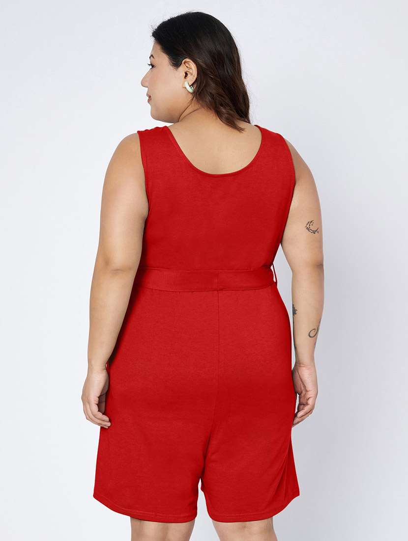 women solid sleeveless romper - 22401371 -  Standard Image - 4