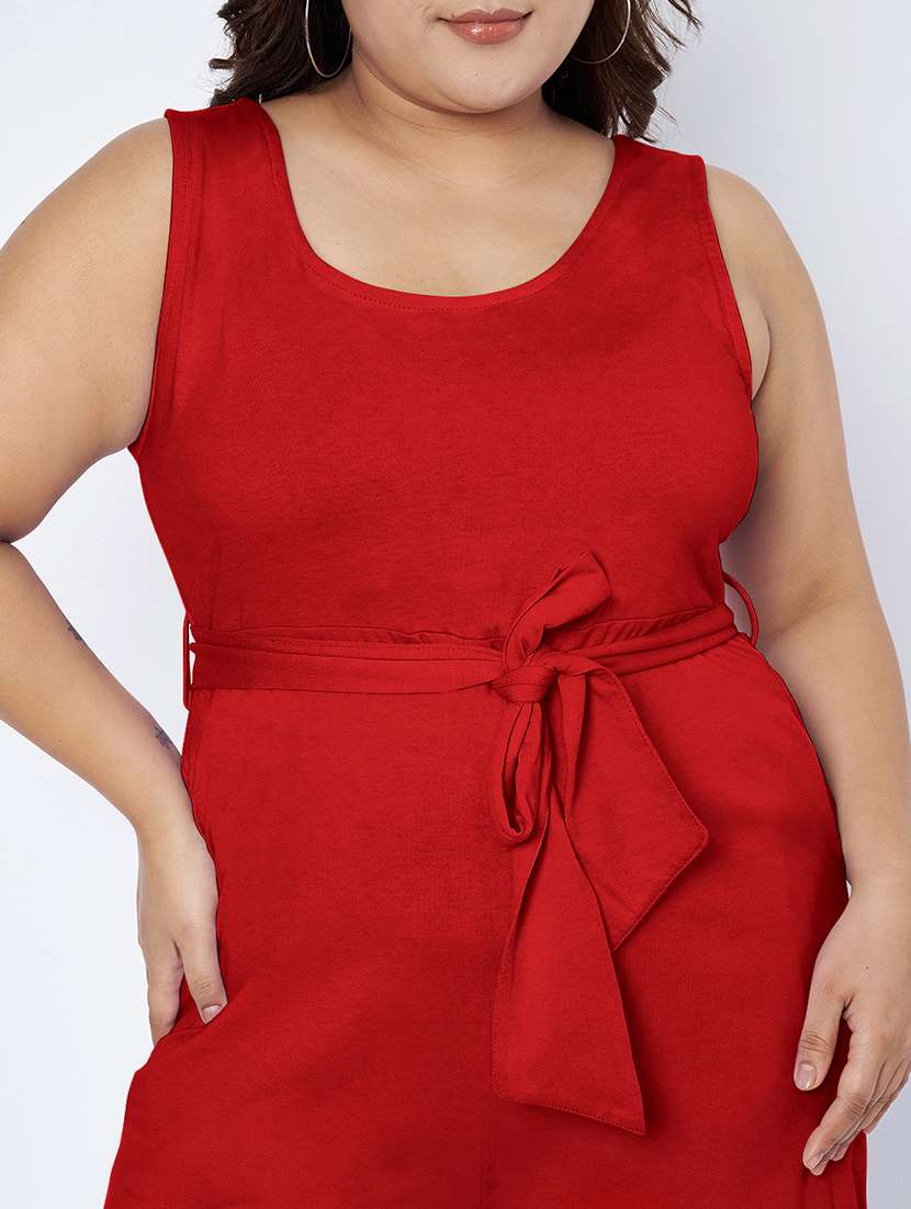 Women Solid Sleeveless Calf Length Jumpsuit - 22401385 -  Standard Image - 1