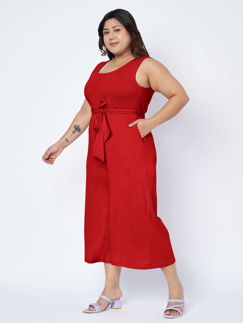 Women Solid Sleeveless Calf Length Jumpsuit - 22401385 -  Standard Image - 4