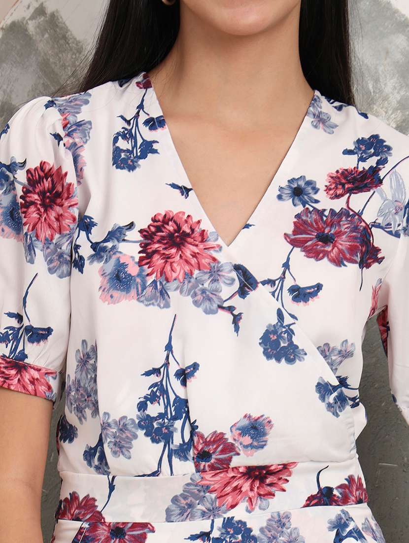 Women Printed Short Sleeves Full Leg Jumpsuit - 22401386 -  Standard Image - 1