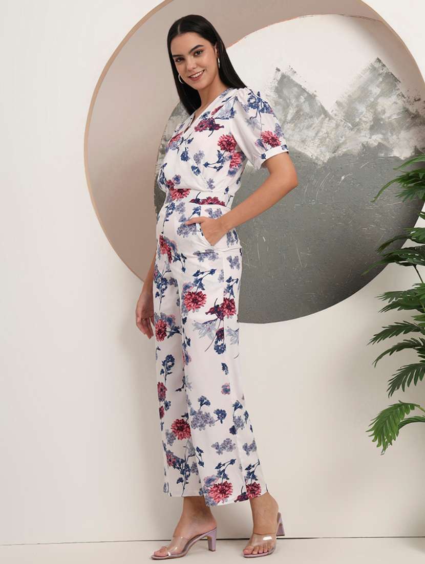 Women Printed Short Sleeves Full Leg Jumpsuit - 22401386 -  Standard Image - 4