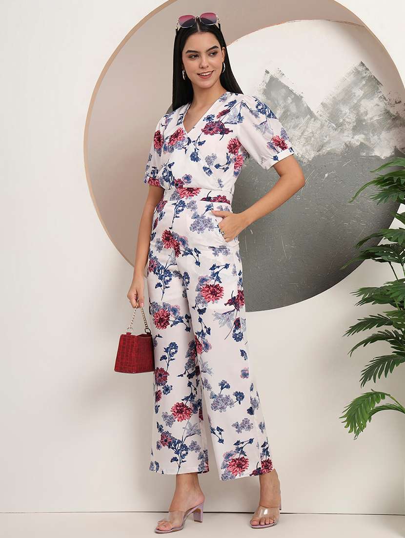 Women Printed Short Sleeves Full Leg Jumpsuit - 22401386 -  Standard Image - 6