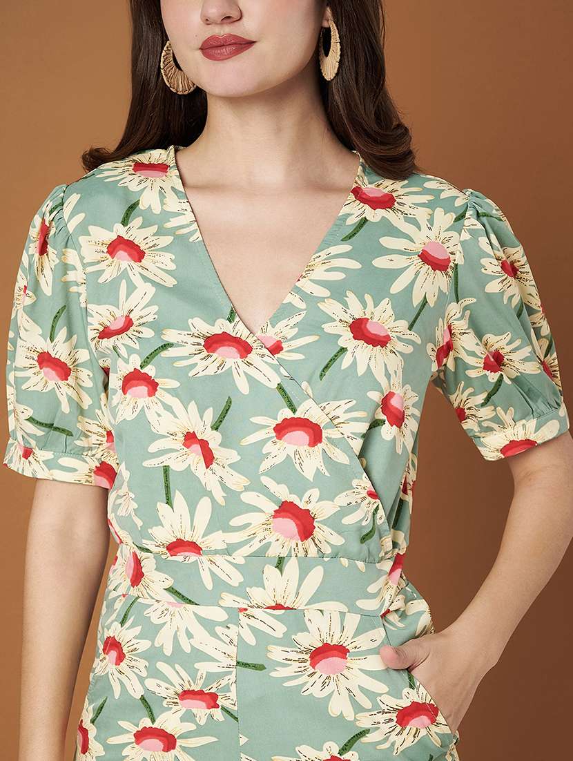 Women Printed Short Sleeves Romper - 22401444 -  Standard Image - 1